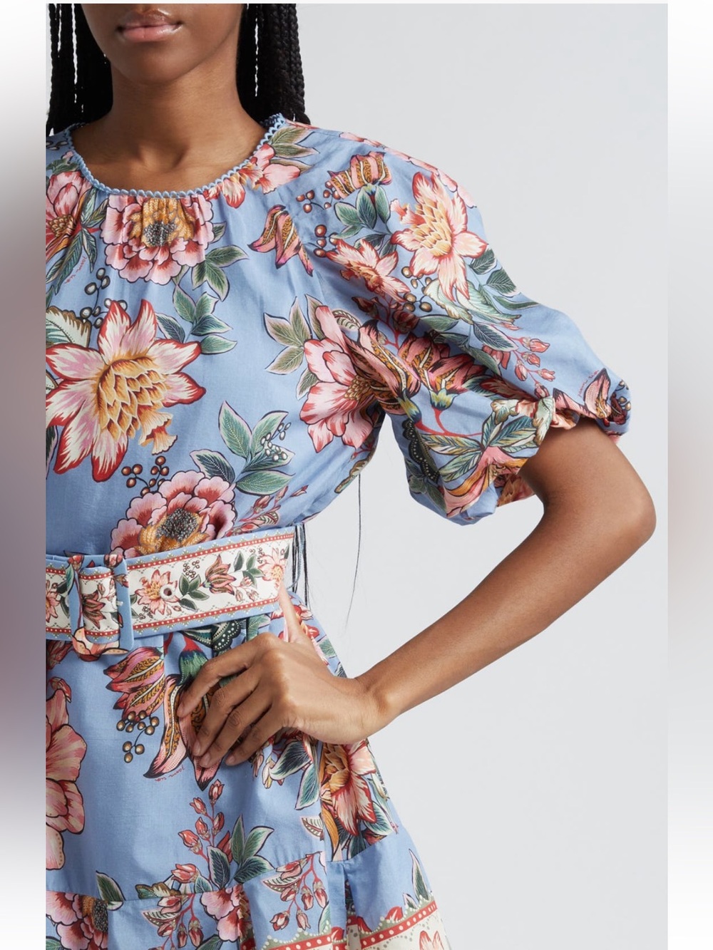 NWT FARM Rio Wonderful Bouquet Floral Belted Minidress SZ L - Picture 4 of 13